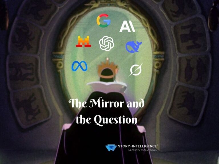 O Espelho E A Pergunta: O Que A Ia Nos Obriga A Enxergar Sobre Nós Mesmos 2 Rainha Má Diante Do Espelho Mágico, Que Reflete Logos De Inteligência Artificial Como Google, Openai E Anthropic, Simbolizando A Ia Como Espelho Da Humanidade E O Poder De Nossas Perguntas.rainha Má Diante Do Espelho Mágico, Que Reflete Logos De Inteligência Artificial Como Google, Openai E Anthropic, Simbolizando A Ia Como Espelho Da Humanidade E O Poder De Nossas Perguntas.